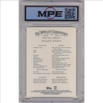 Graded MPE Gem Mint 10 - Roger Maris 2021 Topps Allen & Ginter #235 Card