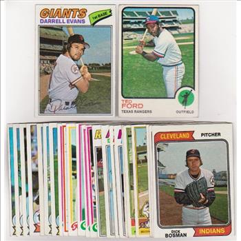 25 Different 1970's Topps Baseball Cards (1973-1979) w/ Darrell Evans + More