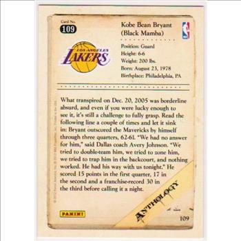 Kobe Bryant 2012 Panini Anthology #109 Card
