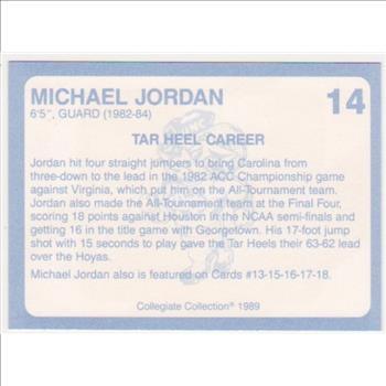 Michael Jordan 1989 North Carolina #14 College Card
