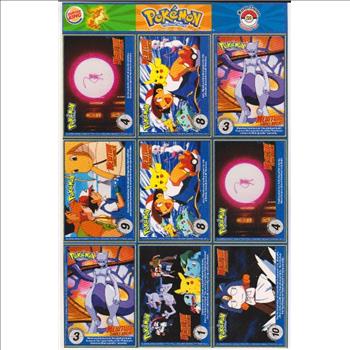 1999 Pokemon Master Trainer Collector Set 9 Card Uncut Sheet #20