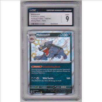 Graded CGC Mint 9 - Mabosstiff 2024 Pokemon Paldean Fates Shiny Fates RARE HOLO #188/091 Card