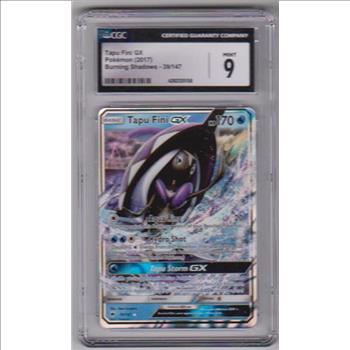 Graded CGC Mint 9 - Tapu Fini GX 2017 Pokemon Burning Shadows #39/147 Card