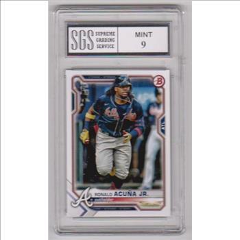 Graded Mint 9 - Ronald Acuna, Jr. 2021 Bowman #62 Card
