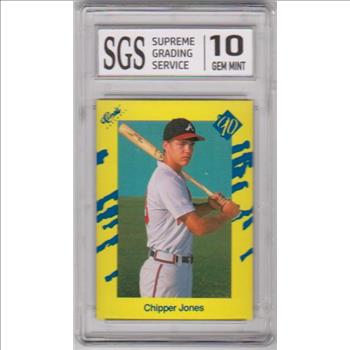 Graded Gem Mint 10 - Chipper Jones 1990 Classic #T92 Rookie Card