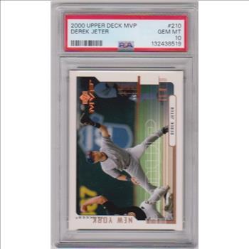 Graded PSA Gem Mint 10 - Derek Jeter 2000 Upper Deck MVP #210 Card