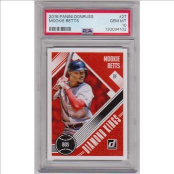 Graded PSA Gem Mint 10 - Mookie Betts 2018 Donruss #27 Card