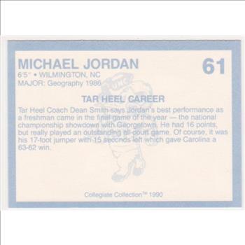 Michael Jordan 1990 North Carolina #61 College Card