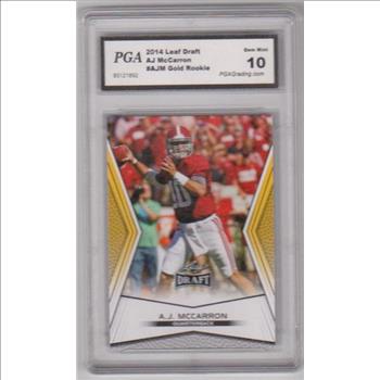 Rookie Graded Gem Mint 10 - A.J. McCarron 2014 Leaf Draft Gold #AJM Card