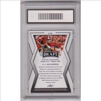 Rookie Graded Gem Mint 10 - A.J. McCarron 2014 Leaf Draft Gold #AJM Card