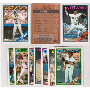 ERROR LOT - 10 Assorted 1988 Topps Baseball Wrong Back Errors w/ Kevin McReynolds Front + More