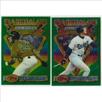 1993 Topps Finest Rickey Henderson #86 + Darryl Strawberry #89 Card Pair