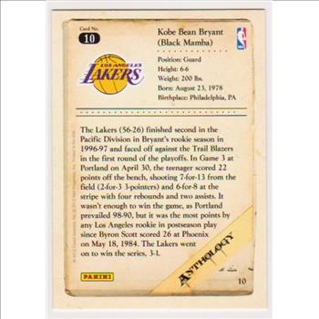 Kobe Bryant 2012 Panini Anthology #10 Card