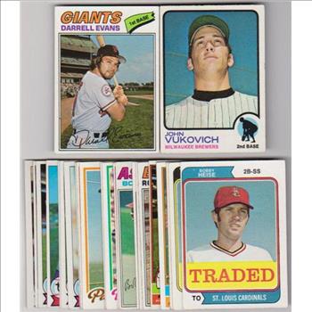 25 Different 1970's Topps Baseball Cards (1973-1979) w/ Darrell Evans + More