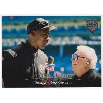 Michael Jordan 1995 Upper Deck Electric Diamond Baseball #200 Insert Card w/ Harry Caray