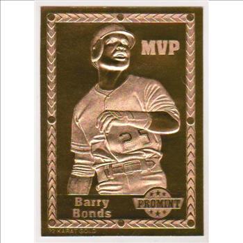 22 kt Gold Barry Bonds 1993 Pro Mint Gold Baseball Card - Sharp 