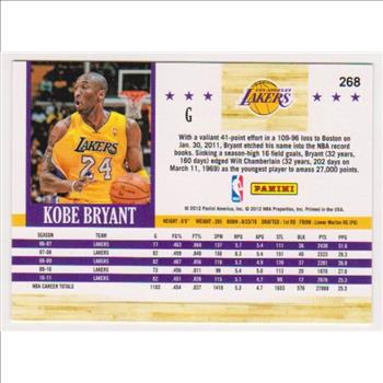Kobe Bryant 2011-12 Hoops #268 Card