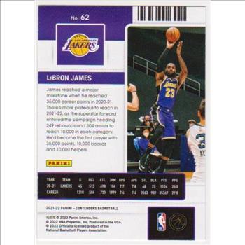 Lebron James 2021-22 Panini Contenders #62 Card