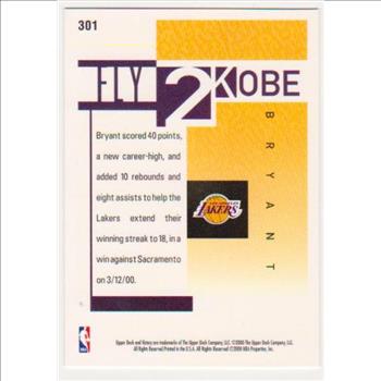  Kobe Bryant 2000 Upper Deck Victory #301 Card