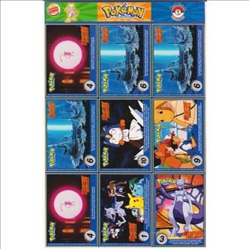 1999 Pokemon Master Trainer Collector Set Uncut 9 Card Sheet #1