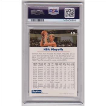Graded PSA Mint 9 - Larry Bird 1992 Skybox USA #15 Card