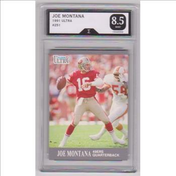 Graded Sigma Mint 8.5 - Joe Montana 1991 Fleer Ultra #251 Card