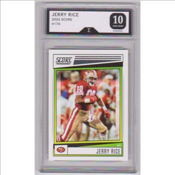 Graded Sigma Gem Mint 10 - Jerry Rice 2022 Score #170 Card