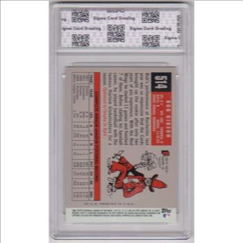 Graded Sigma Gem Mint 10 - Bob Gibson 2006 Topps Rookie Of The Week #19 Card