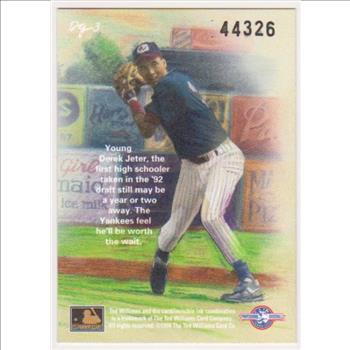 Derek Jeter Rookie - 1994 Ted Williams Company Gardiner Collection #DG-3 Dan Gardiner Insert Card