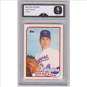 Graded Sigma Mint 9 - Nolan Ryan 1989 Topps Traded #106T Card