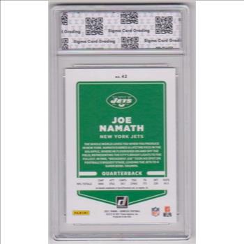 Graded Sigma Mint+ 9.5 - Joe Namath 2021 Donruss #42 Card