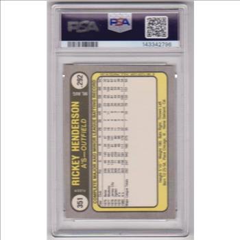 Graded PSA NM-MT 8 - Rickey Henderson 1981 Fleer #351 Card
