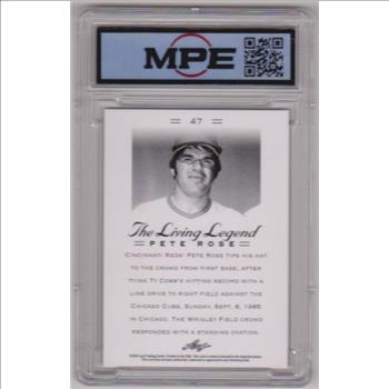 Graded MPE Gem Mint 10 - Pete Rose 2012 Leaf The Living Legend #47 Card