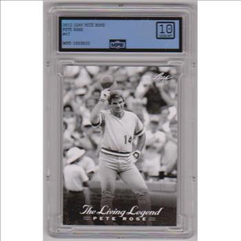 Graded MPE Gem Mint 10 - Pete Rose 2012 Leaf The Living Legend #47 Card