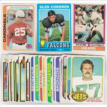24 Different 1970's Topps Football Cards (1971-1979) w/ Jim Bakken+ More