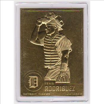 22 kt Gold - Ivan Rodriguez 2007 Danbury Mint Gold Card - HOF'er