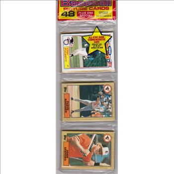 1987 Topps Baseball 49 Card Rack Pack w/ Kirby Puckett On Front