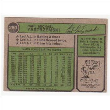1974 Topps Carl Yastrzemski #280 Card - HOF'er