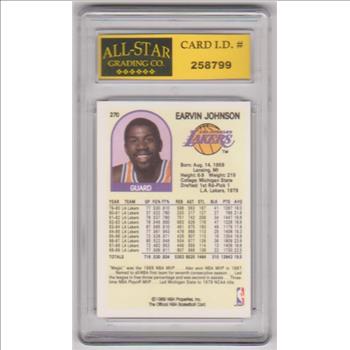 Graded 9 - Magic Johnson 1989-90 Hoops #270 Card