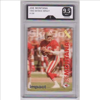 Graded Sigma Mint+ 9.5 - Joe Montana 1993 Skybox Impact #139 Card