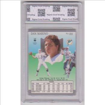 Graded Sigma Mint+ 9.5 - Dan Marino 1991 Fleer Ultra #88 Card