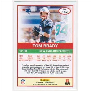 Tom Brady 2019 Score #142 Card