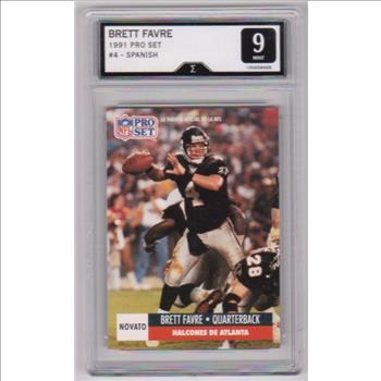 Rookie Graded Sigma Mint 9 - Brett Favre 1991 Pro Set Spanish #262 Card