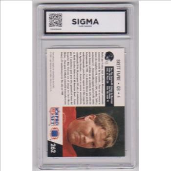 Rookie Graded Sigma Mint 9 - Brett Favre 1991 Pro Set Spanish #262 Card