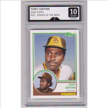 Graded Sigma Gem Mint 10 - Tony Gwynn 2006 Topps Rookie Of The Week #22 Card
