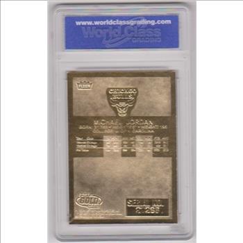 Graded Gem Mint 10 - Michael Jordan 1998 Fleer '86 Rookie Style Red/White/Blue Border 23 Kt Gold Card