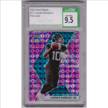 Rookie Graded CSG Gem Mint 9.5 - Laviska Shenault Jr. 2020 Panini Mosaic Pink Camo #217 Parallel Card