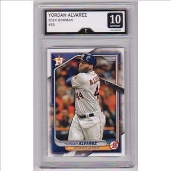 Graded Sigma Gem Mint 10 - Yordan Alvarez 2024 Bowman #53 Card