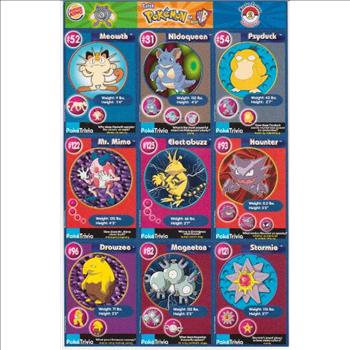 1999 Pokemon Master Trainer Collector Set 9 Card Uncut Sheet #2