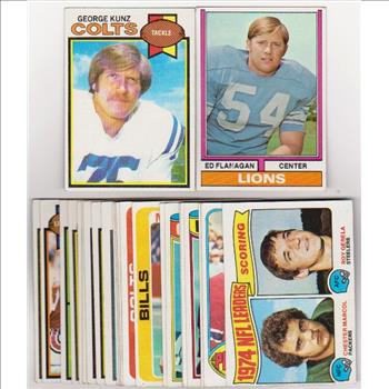 24 Different 1970's Topps Football Cards (1974-1979) w/ George Kunz + More